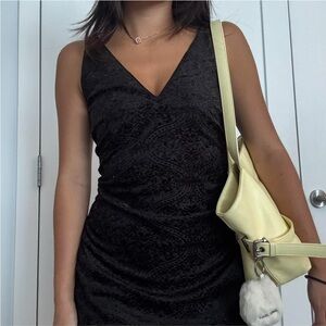 Elegant Black V-Neck Mini Dress